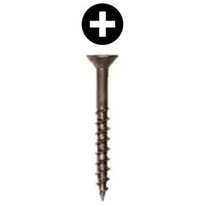 #8 x 1-1/4" Flat Head Assembly Screw, Phillips Drive Coarse Thread and Regular Point, Lubricated, Box of 7.5 Thousand by Wurth