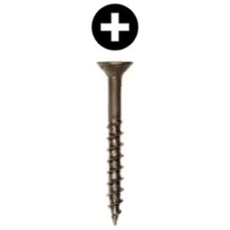 #8 x 1-1/4" Flat Head Assembly Screw, Phillips Drive Coarse Thread and Regular Point, Lubricated, Box of 7.5 Thousand by Wurth