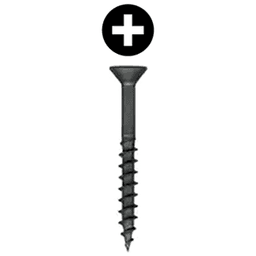 #8 x 1-3/4" Flat Head Assembly Screw, Phillips Drive Coarse Thread and Regular Point, Black, Box of 4.8 Thousand by Wurth