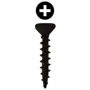 #8 x 1-3/4" Flat Head Assembly Screw, Phillips Drive Coarse Thread with Nibs and Type 17 Auger Point, Black, Box of Thousand by Wurth