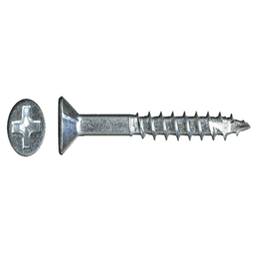 #8 x 2" Flat Head Assembly Screw, Phillips Drive Coarse Thread with Nibs and Type 17 Auger Point, Zinc, Box of Thousand by Wurth