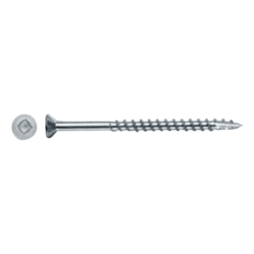 #8 x 1" Flat Head Assembly Screw, Square Drive Coarse Thread with Nibs and Type 17 Auger Point, Zinc, Box of 11 Thousand by Wurth