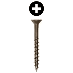 #8 x 1-1/2" Flat Head Assembly Screw, Phillips Drive Coarse Thread and Regular Point, Lubricated, Box of 5 Thousand by Wurth