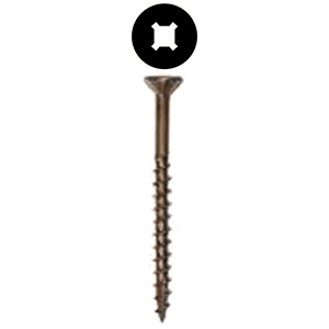 #8 x 2-1/2" Flat Head Assembly Screw, Combo Drive Coarse Thread with Nibs and Regular Point, Lubricated, Box of 2.5 Thousand by Wurth