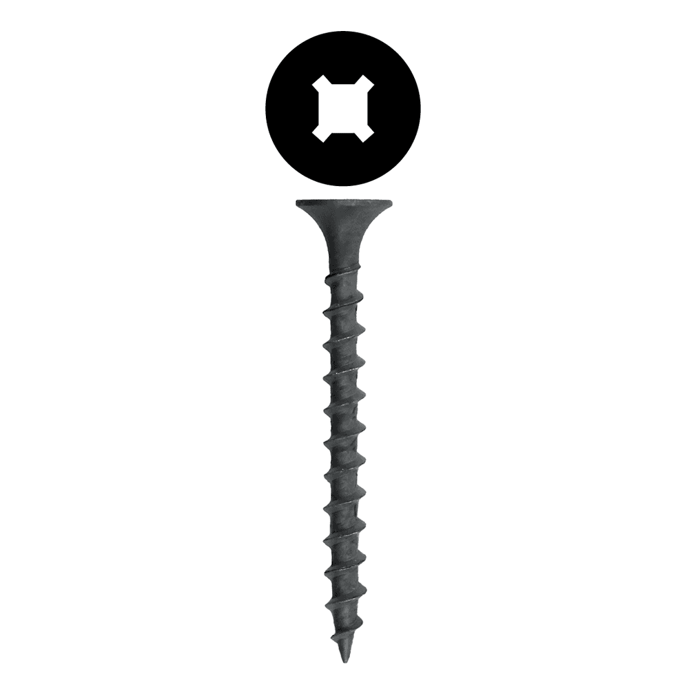 #8 x 2-1/2" Flat Head Assembly Screw, Combo Drive Turbo Thread with Nibs and Regular Point, Lubricated, Box of 2.5 Thousand by Wurth