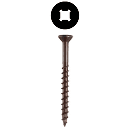 #8 x 2-1/2" Flat Head Assembly Screw, Combo Drive Turbo Thread with Nibs and Regular Point, Lubricated, Box of Thousand by Wurth