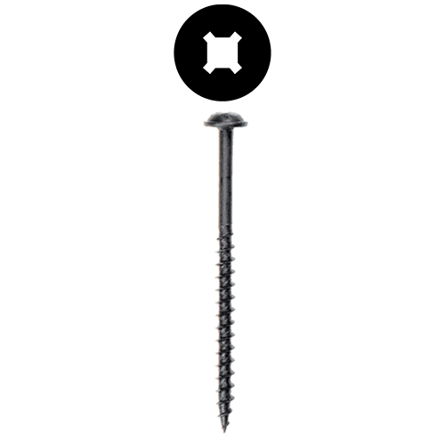 #8 x 2-1/2" Round Washer Head Installation Screw, Combo Drive Coarse Thread and Regular Point, Zinc with Zinc Head, Box of 2 Thousand by Wurth