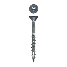 #8 x 1-1/4" Flat Head Assembly Screw, Square Drive Coarse Thread with Nibs and Type 17 Auger Point, Zinc, Box of Thousand by Wurth