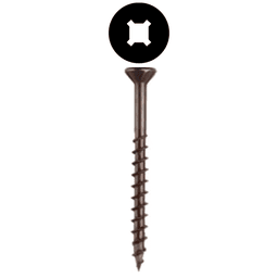 #8 x 2-1/4" Flat Head Assembly Screw, Combo Drive Turbo Thread with Nibs and Regular Point, Lubricated, Box of Thousand by Wurth