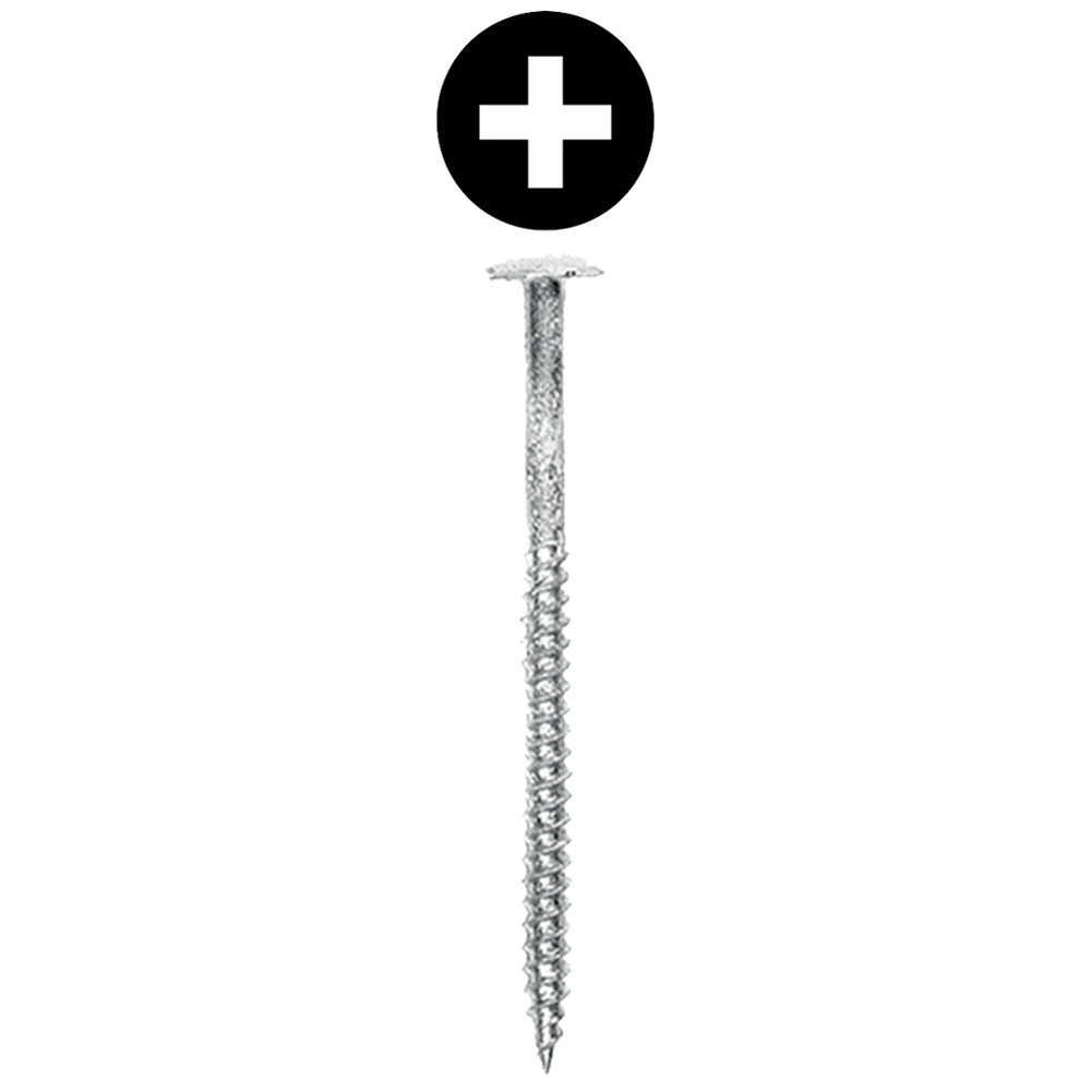 #8 x 2-1/2" Truss Head Installation Screw, Phillips Drive Fine Thread and Needle Point, Zinc/White Head, Box of 2 Thousand by Wurth