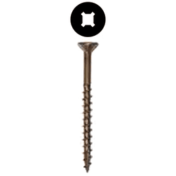 #8 x 3" Flat Head Assembly Screw, Combo Drive Coarse Thread with Nibs and Regular Point, Lubricated, Box of 1.5 Thousand by Wurth