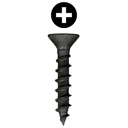 #8 x 3" Flat Head Assembly Screw, Phillips Drive Coarse Thread and Regular Point, Black, Box of Thousand by Wurth