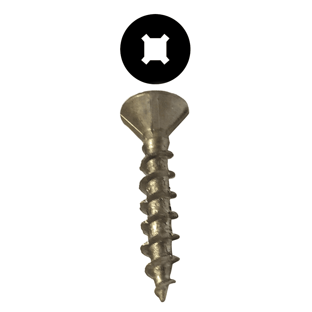 #8 x 3/4" Flat Head Assembly Screw, Combo Drive Turbo Thread with Nibs and Regular Point, Lubricated, Box of 15 Thousand by Wurth