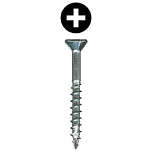 #8 x 1-1/4" Flat Head Assembly Screw, Phillips Drive Coarse Thread with Nibs and Type 17 Auger Point, Zinc, Bucket of 5 Thousand by Wurth