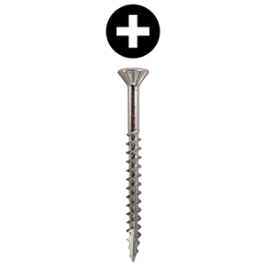 #8 x 2" Flat Head Assembly Screw, Phillips Drive Coarse Thread with Nibs and Type 17 Auger Point, Zinc, Bucket of 3 Thousand by Wurth