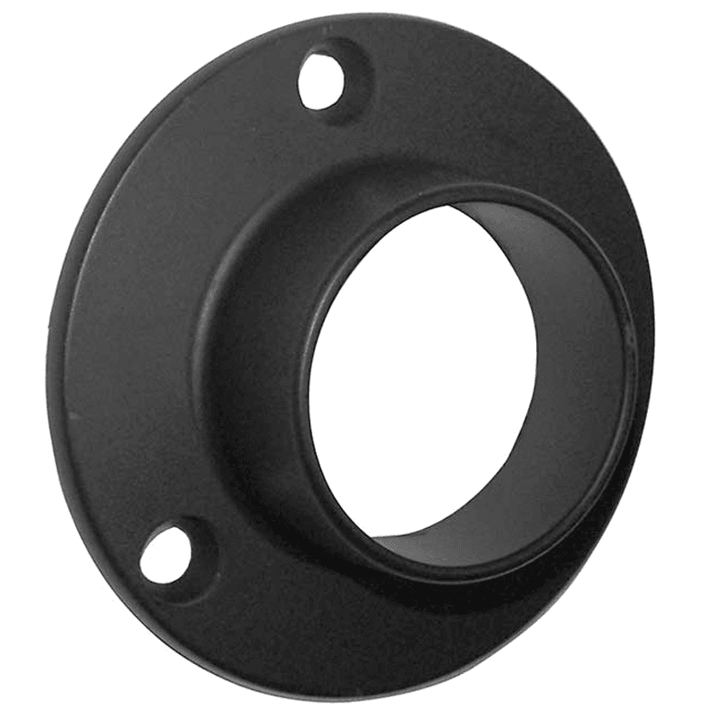 1-5/16" Diameter Closed Flange for Round Closet Rods, Matte Black