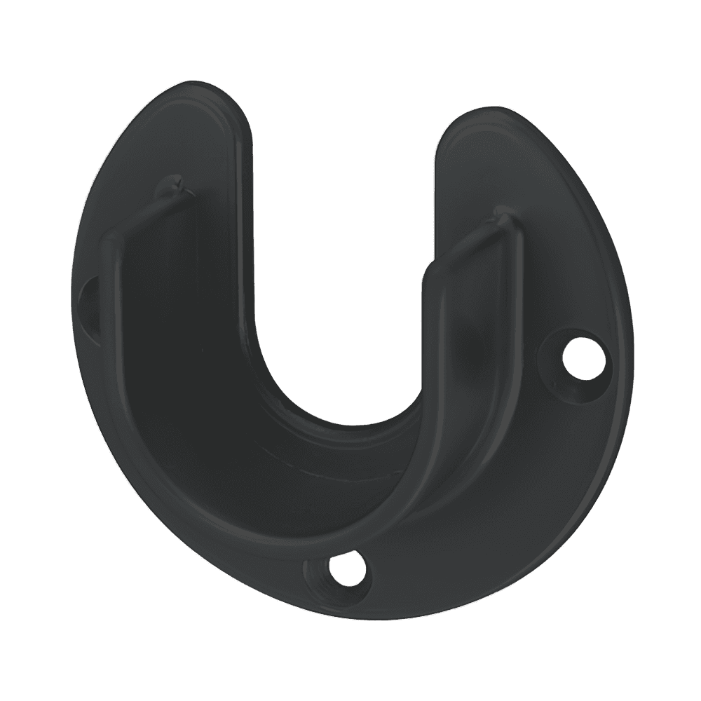 1-5/16" Diameter Open Flange for Round Closet Rods, Matte Black Finish