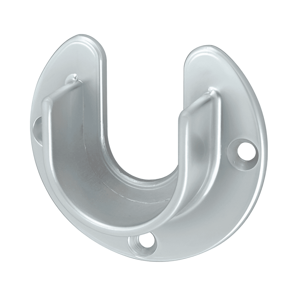 1-5/16" Diameter Open Flange for Round Closet Rods, Dull Chrome Finish