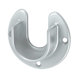 1-5/16" Diameter Open Flange for Round Closet Rods, Dull Chrome Finish