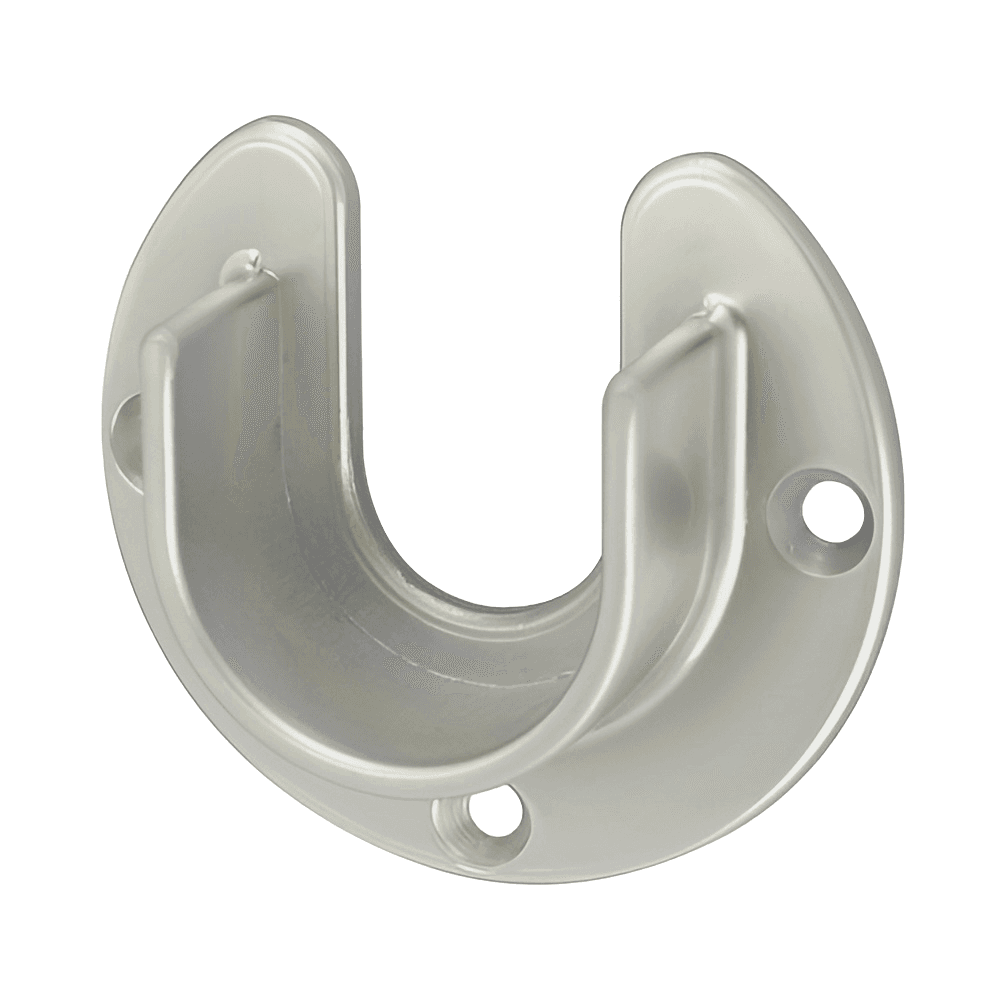 32mm Diameter Open Flange for Round Closet Rods, Satin Nickel