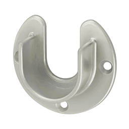 32mm Diameter Open Flange for Round Closet Rods, Satin Nickel
