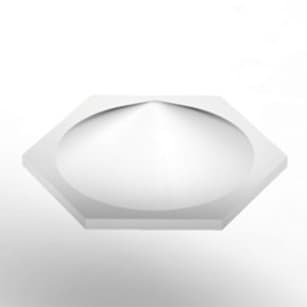 7/16" Polyurethane Bumpon Quiet Protective Bumpers, Clear, Hexagon/Cone, 132 per Sheet