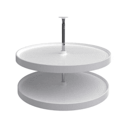 18" Full-Circle Lazy Susan, 32" Height, White, Bulk (6 Sets)