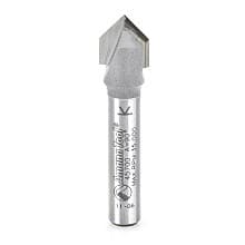 Amana Tool 45700 Carbide Tipped V-Groove 90 Deg x 3/8" Dia x 3/16" x 1/4" Shank Router Bit