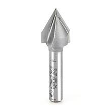 Amana Tool 45705 Carbide Tipped V-Groove 60 Deg x 1/2" Dia x 7/16" x 1/4" Shank Router Bit