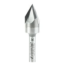 Amana Tool 45730 Solid Carbide V-Groove Signmaking & Lettering 60 Deg x 9/16" Dia x 7/16" x 1/4" Shank Router Bit