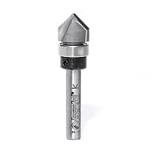 Amana Tool 45750 Carbide Tipped V-Groove 90 Deg x 1/2" Dia x 1/4" x 1/4" Shank with Upper BB Router Bit