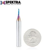 Amana Tool 51441-K Solid Carbide CNC Spektra Extreme Tool Life Coated Spiral 'O' Single Flute Plastic Cutting 1/16" Dia x 1/4" x 1/4" Shank x 2" Long Up-Cut Router Bit