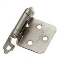 Flush Mount Hinge, Self-Closing, Satin Nickel-Plated