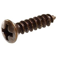 #6 x 5/8" Oval Head Hinge/Drawer Slide Screw, Phillips Drive Coarse Thread and Regular Point, Antique Brass, Box of Thousand by R H Fasteners