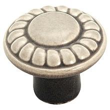 1-3/8" Ceramics Mushroom Knob, Distressed Antique White, 1" Projection