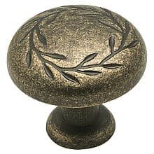 1-5/16" Nature's Splendor Round Knob, Weathered Brass