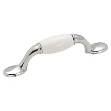 3" Everyday Heritage Handle Pull, White/Polished Chrome, 4-7/8" Length