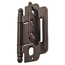 3/4" Partial Wrap-Around Ball Finial Hinge, Free-Swinging, Full Inset