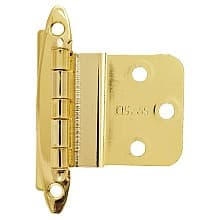 3/8" Inset Face Mount Hinge, Free-Swinging, Polished Brass