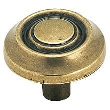 1-1/4" Everyday Heritage Round Knob, Burnished Brass, 1" Projection