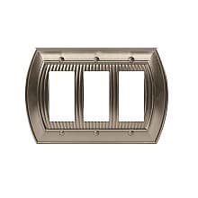 Sea GRASS 7-1/2" 3 Rocker Wall Plate, Satin Nickel