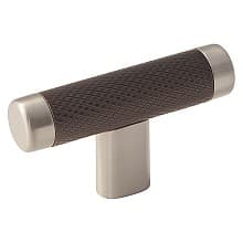 2-5/8" Esquire T-Knob, Satin Nickel/Oil-Rubbed Bronze