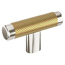 2-5/8" Esquire Cabinet Knob, Polished Nickel/Champagne Bronze