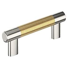 3 - 3-3/4" Esquire Cabinet Pull, Polished Nickel/Champagne Bronze