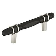 3-3/4" London Cabinet Pull, Black Bronze/Polished Nickel, 6-5/16" Length