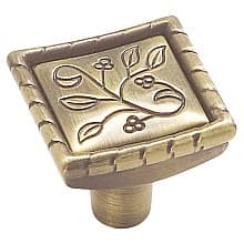 1-1/8" Vineyard Square Knob, Weathered Copper