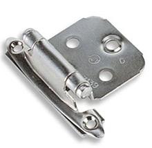 Variable Overlay Face Mount Hinge, Modern Design, Self-Closing, Nickel-Plated