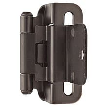 Partial Wrap-Around Face-Frame Hinge, Self-Closing, 3/8" Inset, Oil Rubbed Bronze