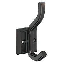 4-1/2&quot; x 4-1/2&quot; Aliso Double Prong Decorative Wall Hook, Polished Chrome