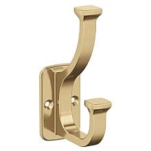 4-1/2&quot; x 4-1/2&quot; Alder Double Prong Decorative Wall Hook, Polished Chrome